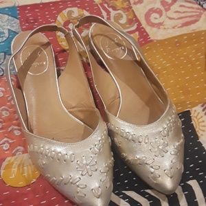Jack Rogers gold slingback